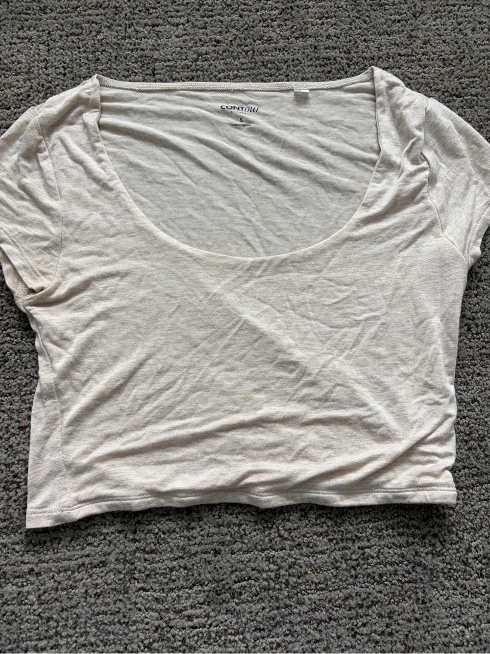 PacSun Cream Scoop Neck Crop Top